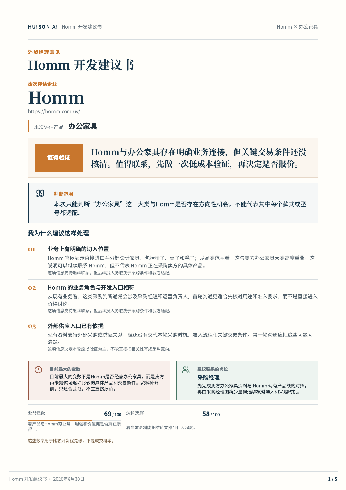 目标买家价值匹配报告示例